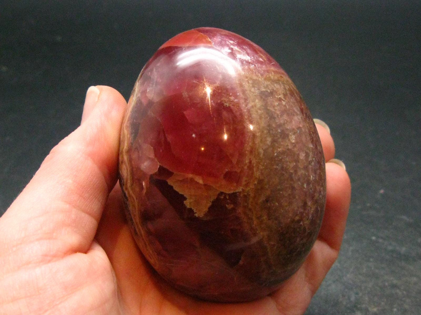 Rhodochrosite Egg from Argentina - 2.7" - 343.43 Grams