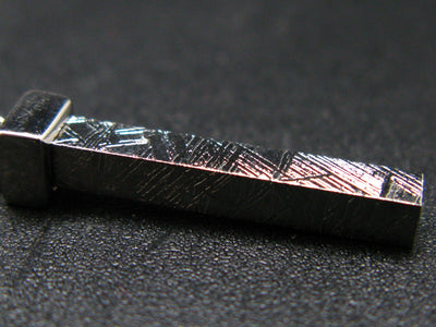 4.56 Billion Years Old Meteorite!! Muonionalusta Meteorite Silver Pendant from Sweden - 0.9"