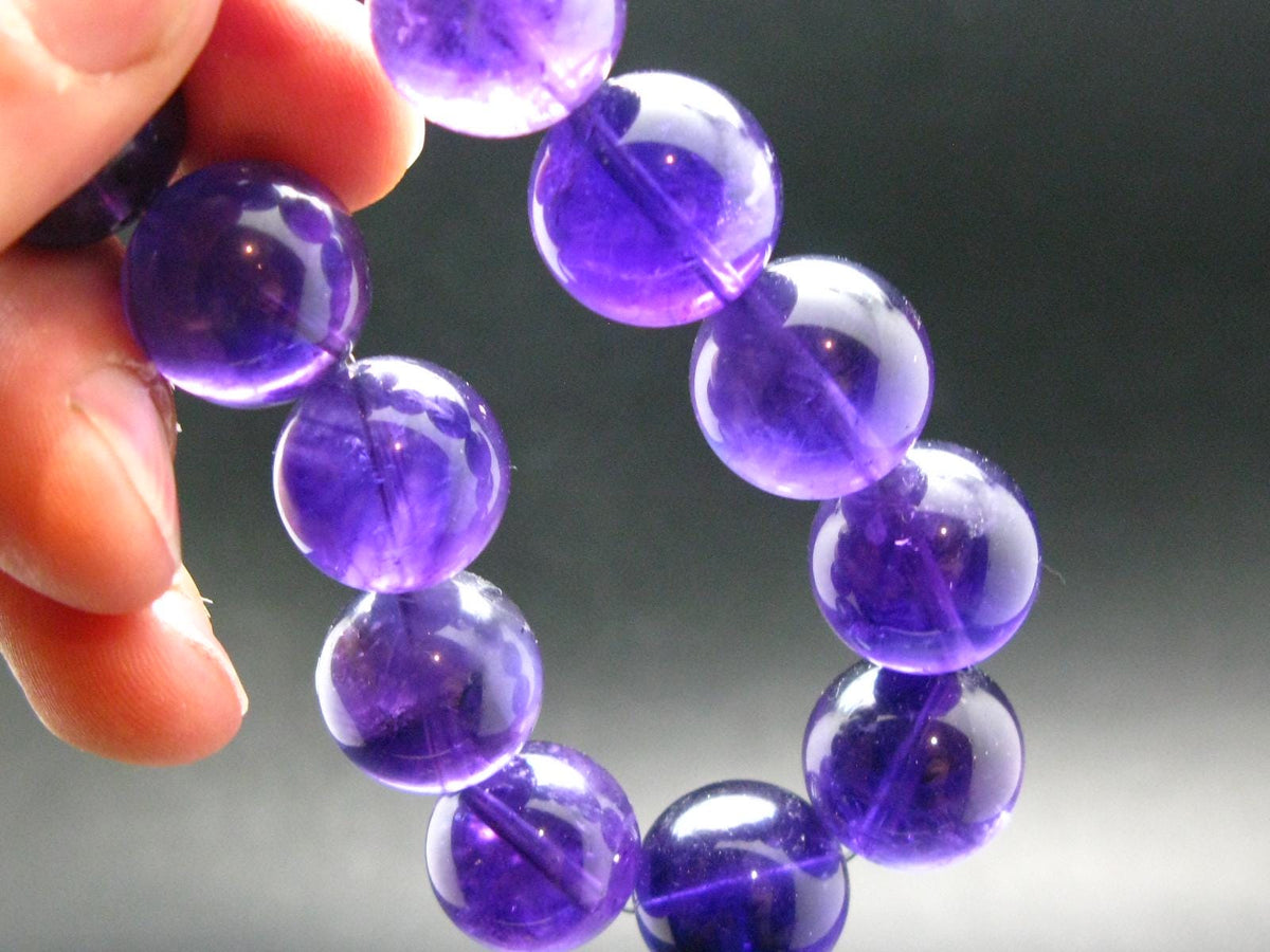 AAA Grade Amethyst Gem Genuine Bracelet ~ 7 Inches ~ 16mm Round Beads