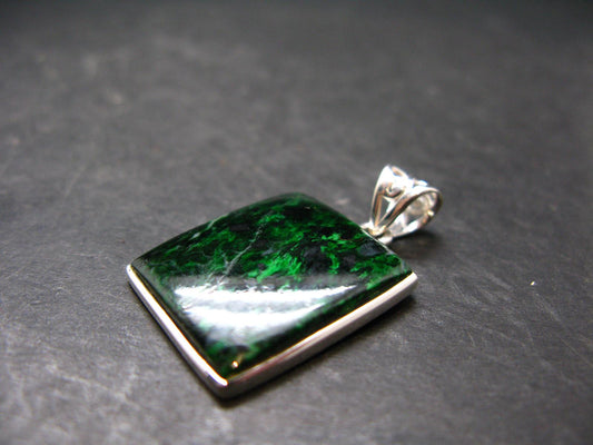 Extremely Rare Natural Maw Sit Sit Crystal Silver Pendant from Myanmar - 1.3" - 5.57 Grams