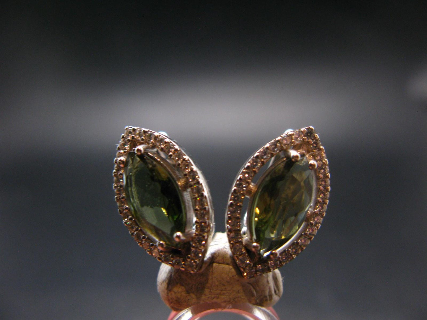Moldavite Tektite Silver Earrings from Czech Republic - 4.86 Grams
