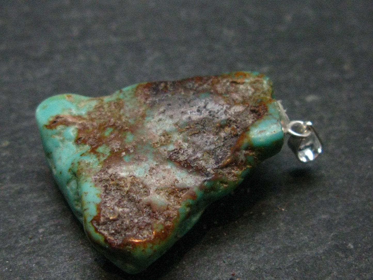 Genuine Turquoise Silver Pendant From Sleeping Beauty Arizona - 1.2" - 6.53 Grams