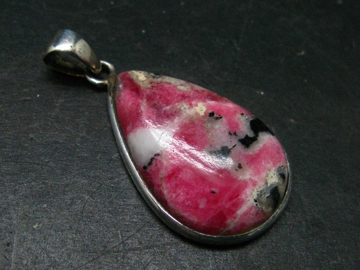 Rare Pink Tugtupite Sterling Silver Pendant From Greenland - 1.6" - 6.00 Grams