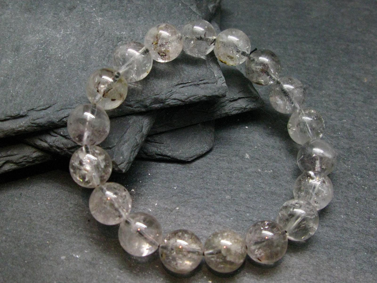 Herkimer Diamond Genuine Bracelet ~ 7 Inches ~ 11 mm Round Beads