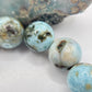 Larimar Stretch Bracelet Blue Gemstone Beads Minimalist Ocean Jewelry Gift