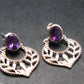 Faceted Natural Amethyst 925 Sterling Silver Earrings - 1.0" - 5.94 Grams