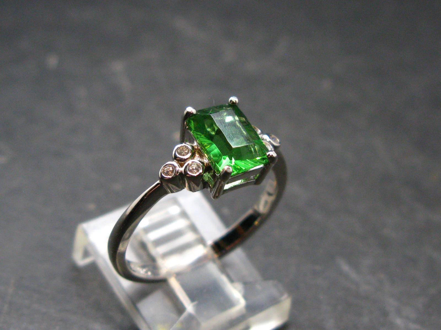 Helenite Gaia Stone Gem Sterling Silver Ring From Washington - Size 8 - 1.69 Carats