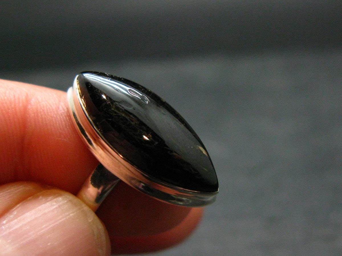 Real!! Very Rare Nuumite Nuummite Sterling Silver Ring from Greenland - 4.6 Grams - Size 5