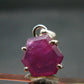 Ruby Crystal Silver Pendant from Africa - 0.6" - 1.47 Grams