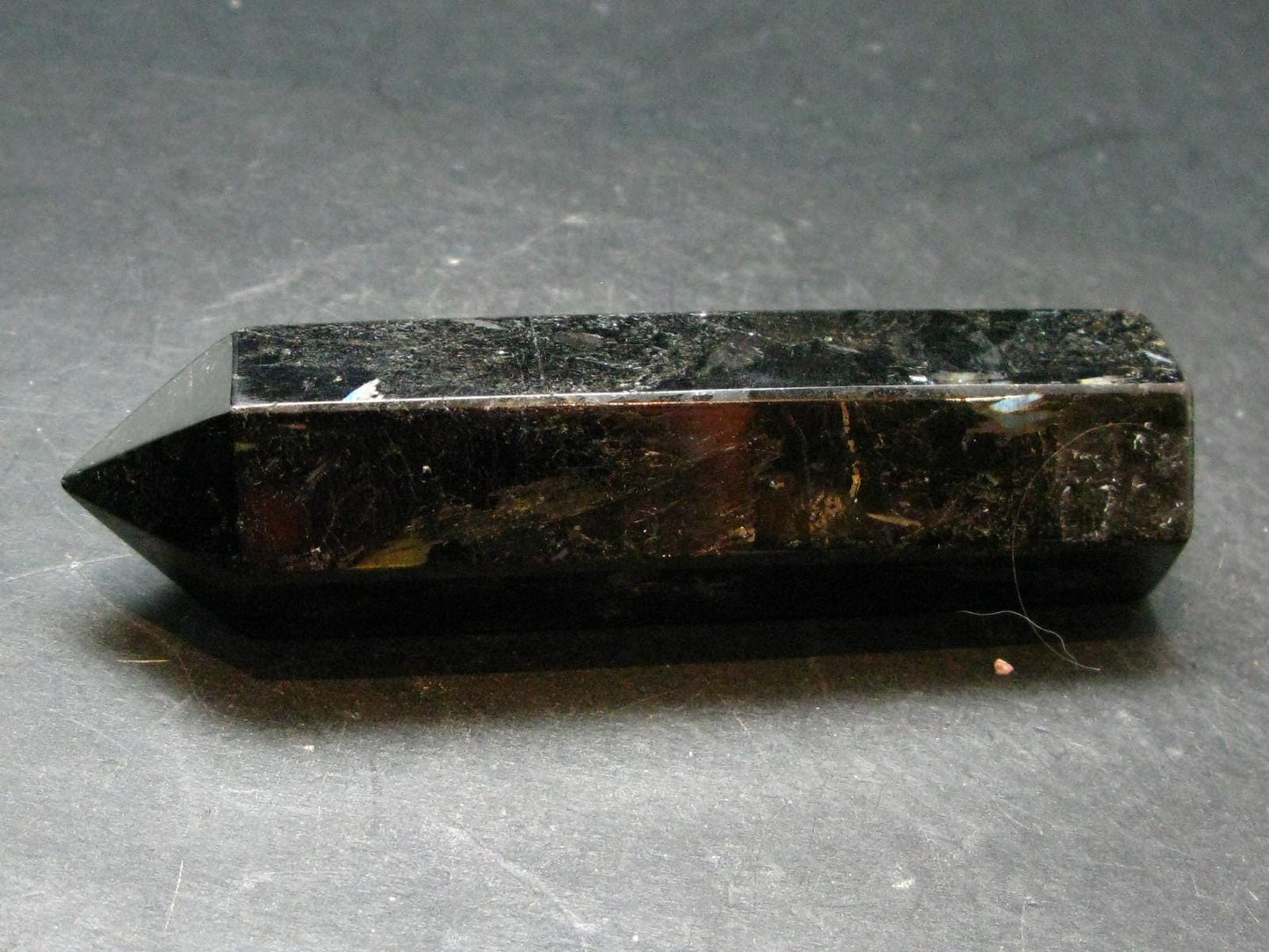 Nuumite Nuummite Obelisk From Greenland - 3.7"