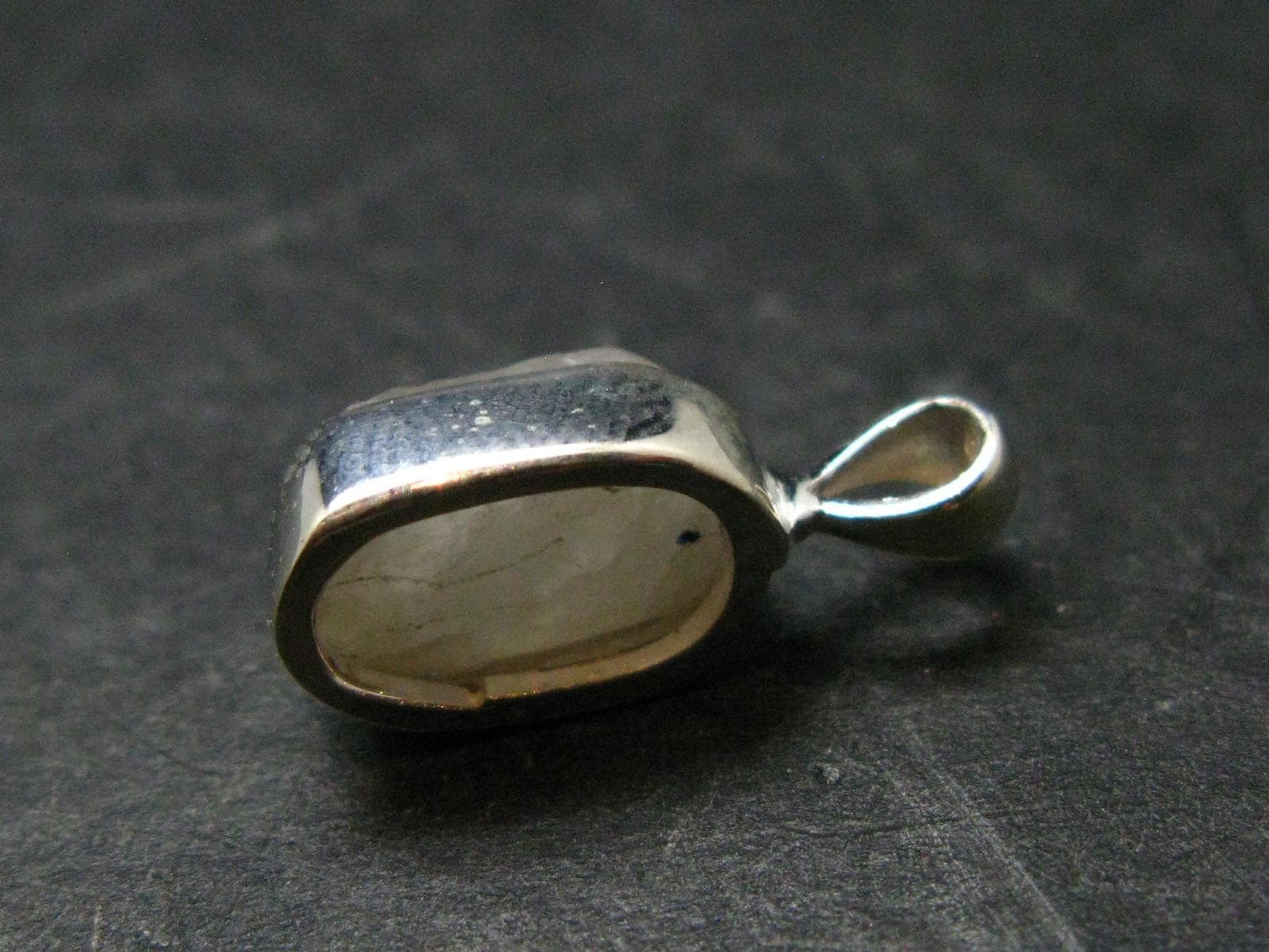 Very Rare White Cryolite 925 Silver Pendant from Greenland - 0.7" - 1.34 Grams