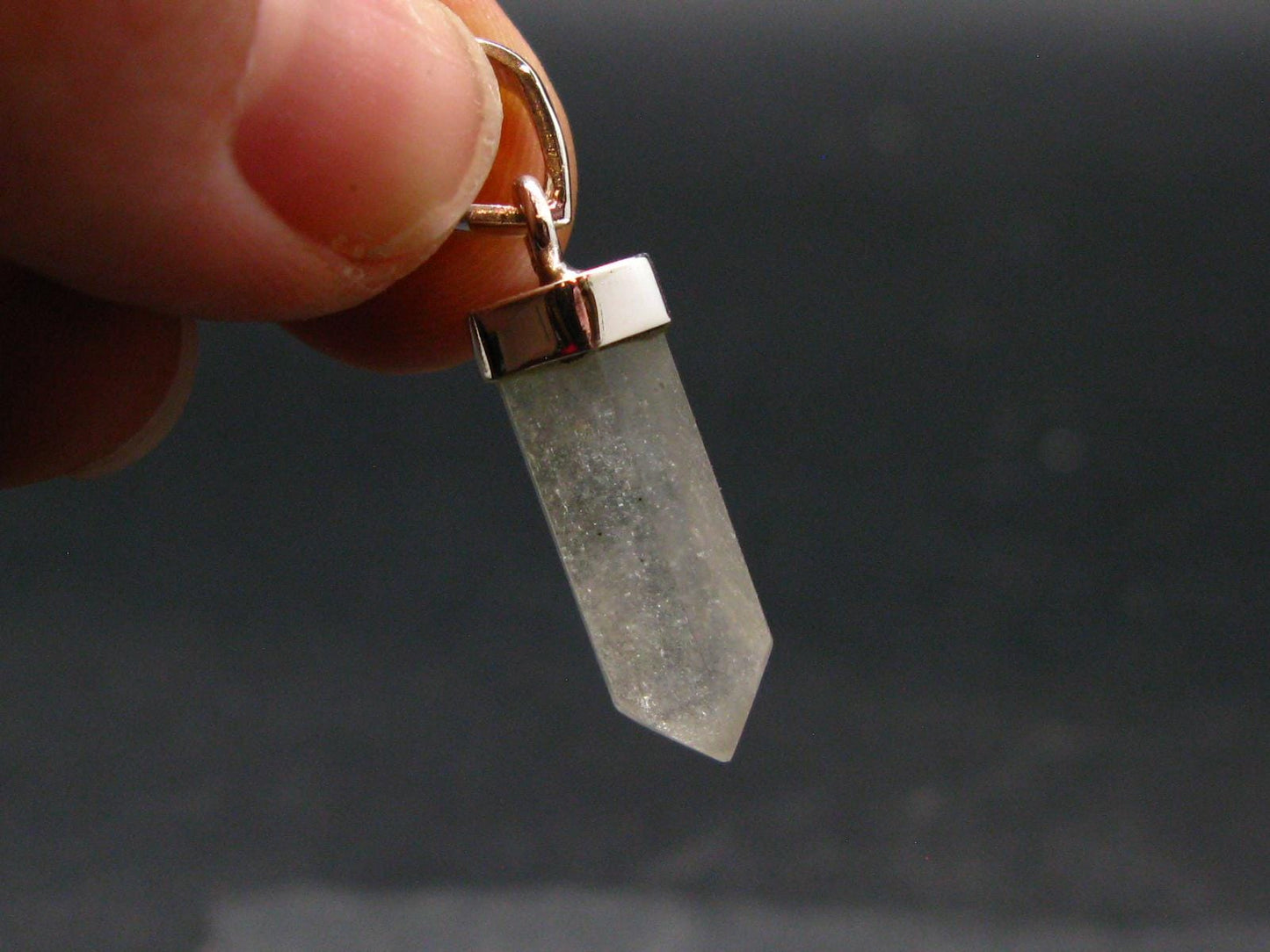 Gem Libyan Desert Glass Tektite Pendant Sterling Silver from Libya - 1.2" - 2.38 Grams