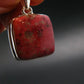 Thulite Silver Plated Pendant From Norway - 1.2" - 7.21 Grams