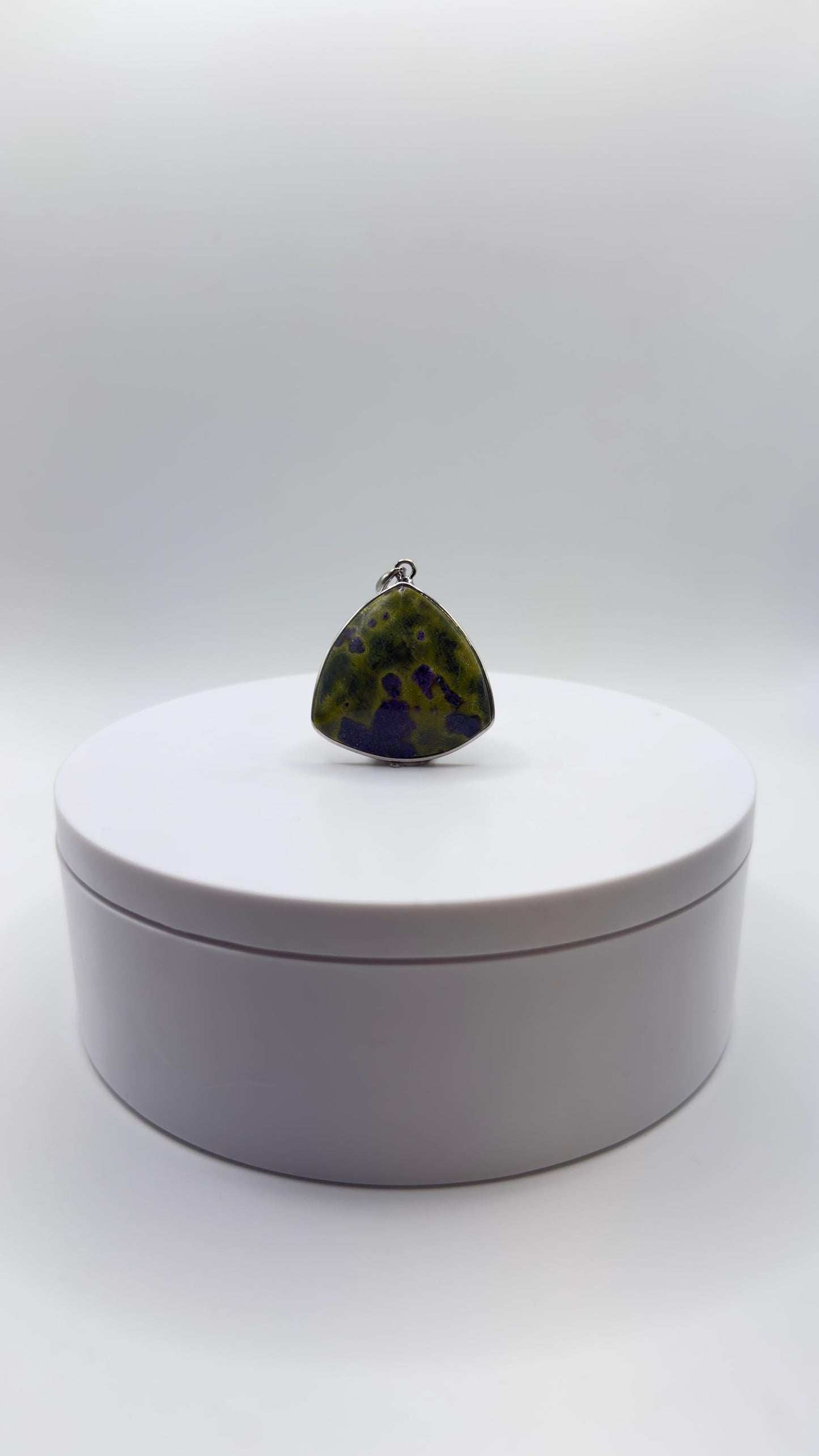 Atlantisite Pendant Serpentine Gemstone Silver Necklace Natural Stone Healing Jewelry Gift