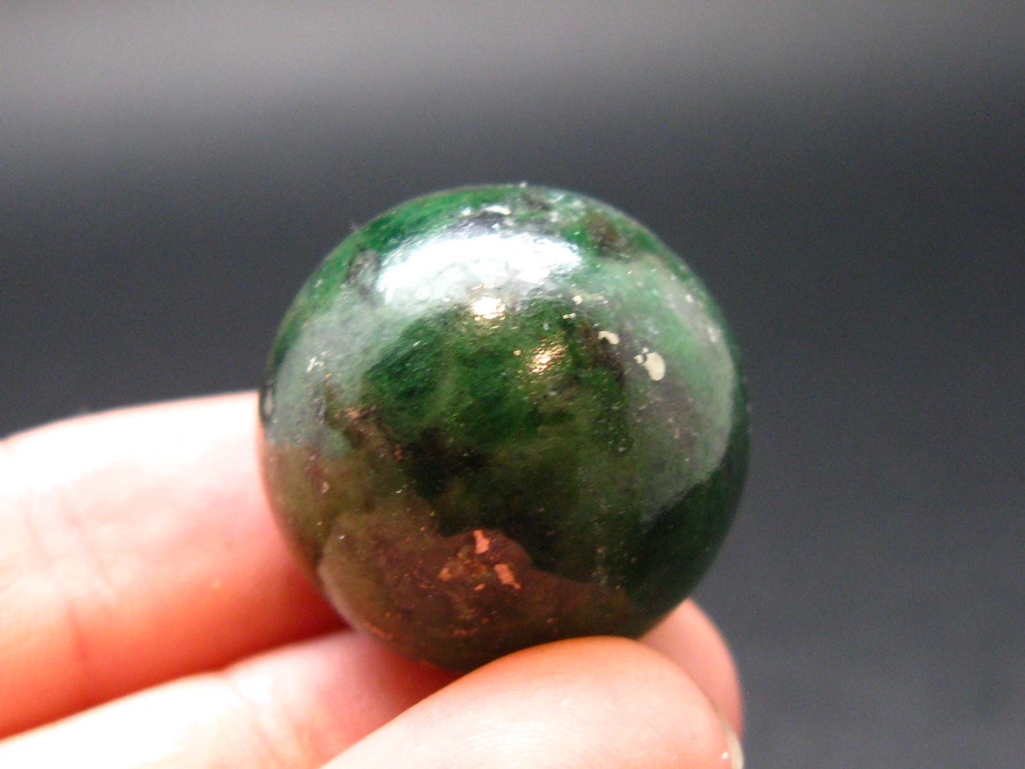 Gem Tsavorite Garnet Sphere Ball From Tanzania - 18.64 Grams - 0.8"
