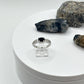 Black Sapphire Cabochon Ring | Sterling Silver Accent Stone Band, Size 6