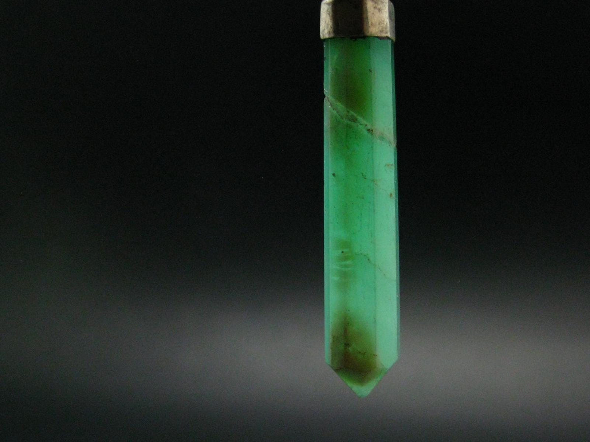Chrysoprase Silver Pendant From Australia - 2.2" - 6.42 Grams