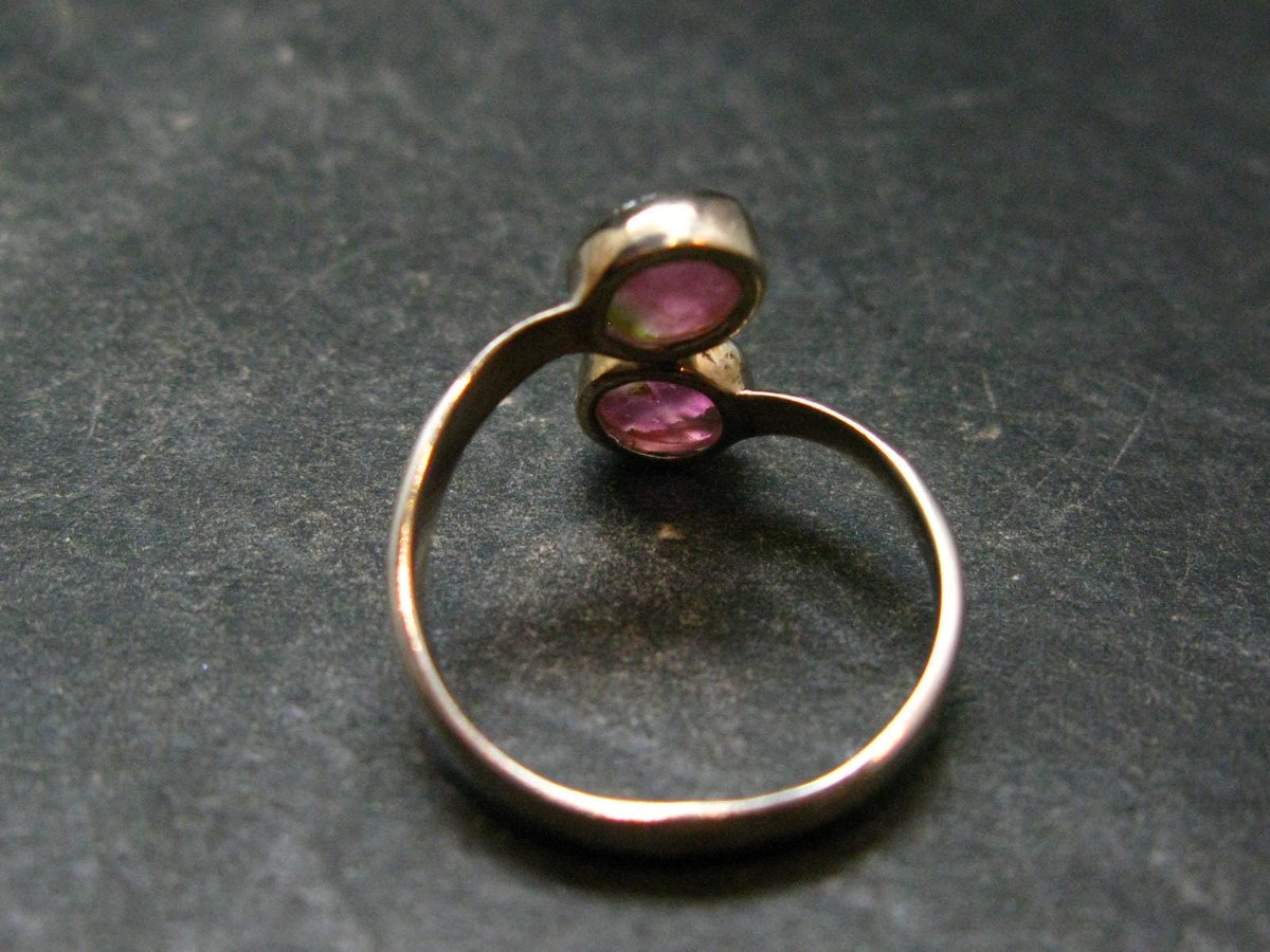 Watermelon Tourmaline Sterling Silver Ring - Size 9 - 2.29 Grams