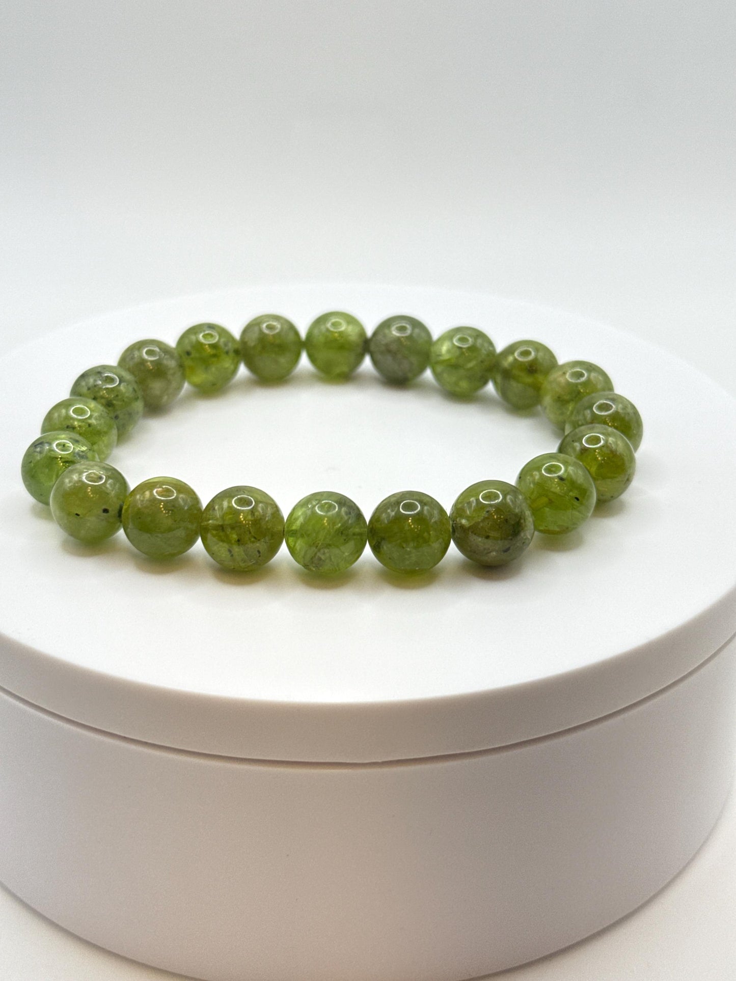 Natural Peridot Beaded Bracelet | August Birthstone, Healing Crystals