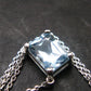 Stunning Genuine Faceted Aquamarine Gem Sterling Silver Pendant With Chain From Brazil - 17"