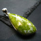 Unique Lizardite Serpentine Silver Pendant from Norway - 1.7"
