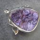 Rare High-Quality Charoite Pendant in SS From Russia - 1.6" - 18.5 Grams