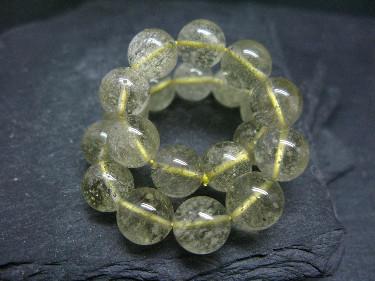 Libyan Tektite Glass Genuine Bracelet ~ 7 Inches ~ 10mm Round Beads