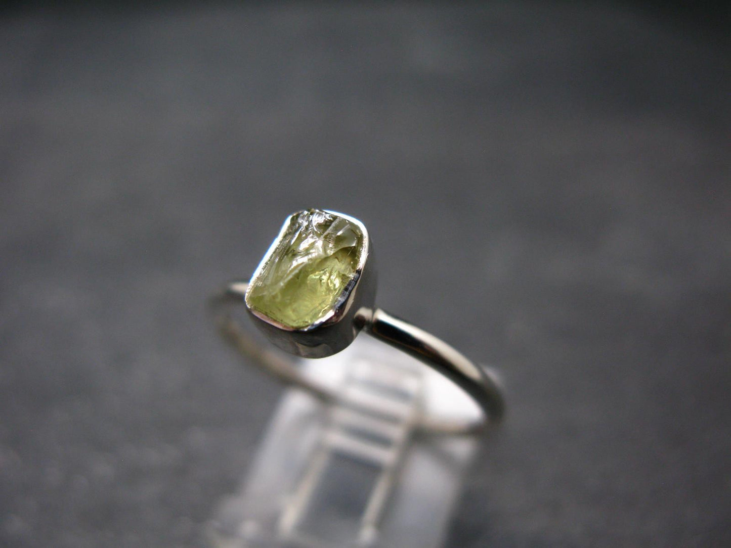 Chrysoberyl Silver Ring From Brazil - 2.07 Grams - Size 8