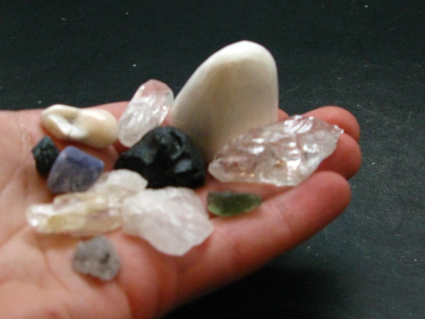 Synergy 12 Set Phenakite Moldavite Natrolite Petalite Danburite Tektite Scolecite Herderite Tanzanite Brookite 55.84 Gr