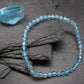Blue Topaz Genuine Bracelet ~ 7 Inches ~ 4mm Facetted Beads