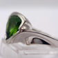 Green Helenite Trillion Ring – Sterling Silver Modern Gemstone Statement Ring