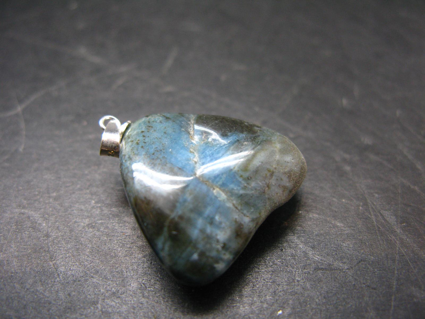 Very Rare Dianite (Blue Jade) Silver Pendant From Russia - 1.1"
