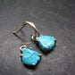 Nice Raw Natural Turquoise Sterling Silver Earrings from Mexico - 1.8 Grams