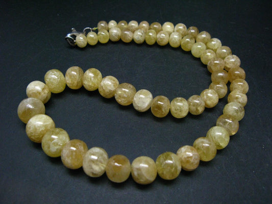 Gem Gold Agni Danburite Silver Necklace From Tanzania - 19'' - 405 Carats