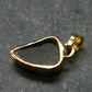 Moldavite Tektite Gold Plated Silver Pendant from Czech Republic - 0.8" - 0.97 Grams