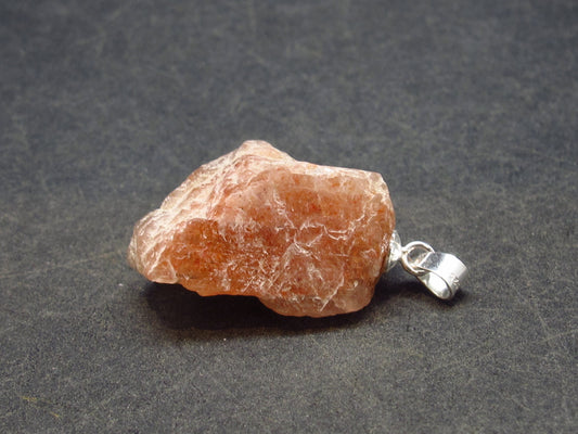 Romancing the Sunstone!! Raw Sunstone Silver Pendant From Tanzania - 1.1"