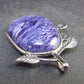 Rare High-Quality Charoite Pendant in SS From Russia - 1.7" - 12.9 Grams