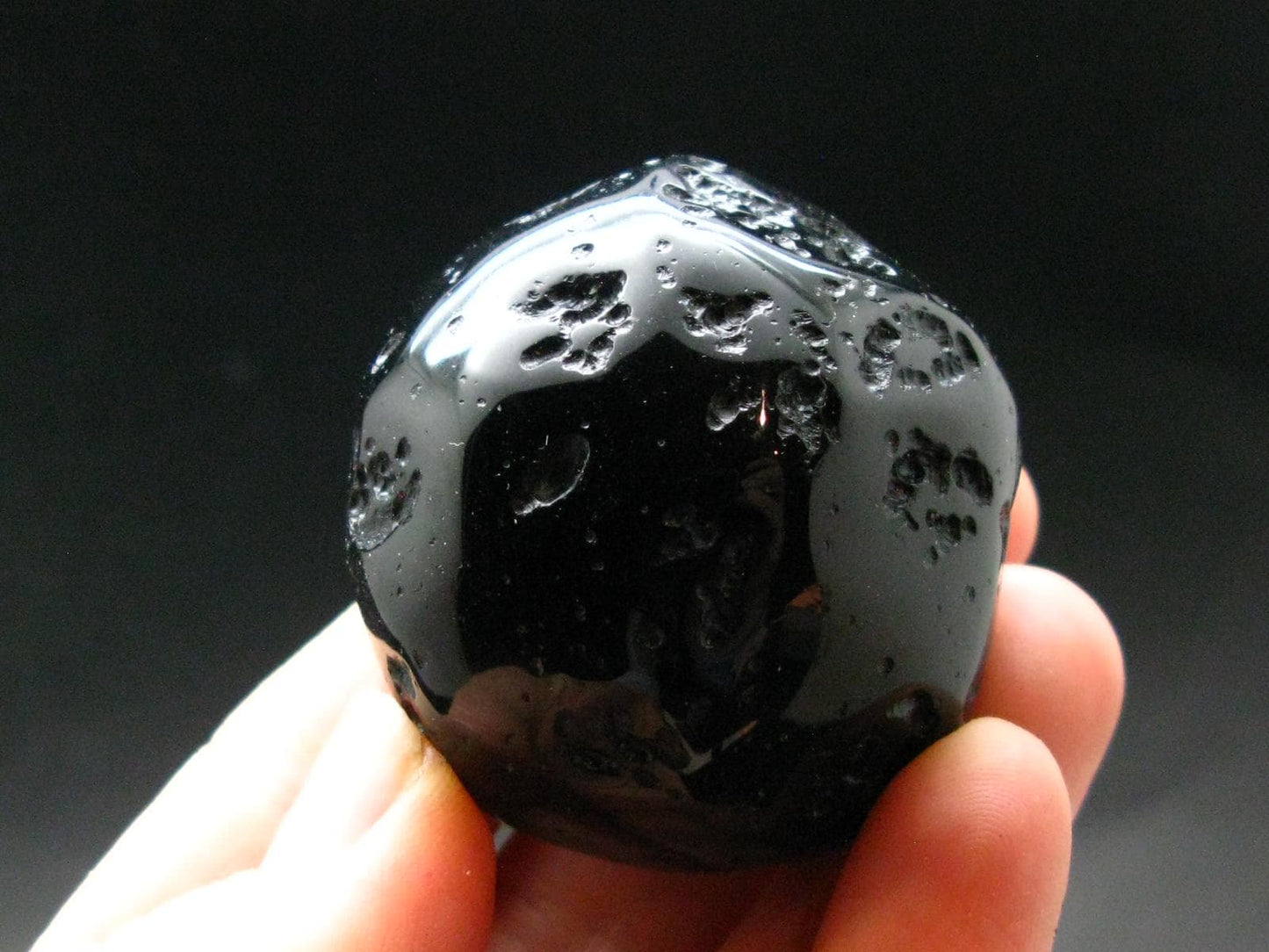Rare Large Black Tibetan Tektite Tumbled Stone from Tibet - 1.7" - 64.42 Grams