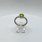 Beaded Peridot Ring | Natural Green Peridot in Sterling Silver | August Birthstone Jewelry - Size 8