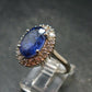 Tanzanite (Zoisite) Faceted Sterling Silver Ring With CZ - 5.44 Grams - Size 8