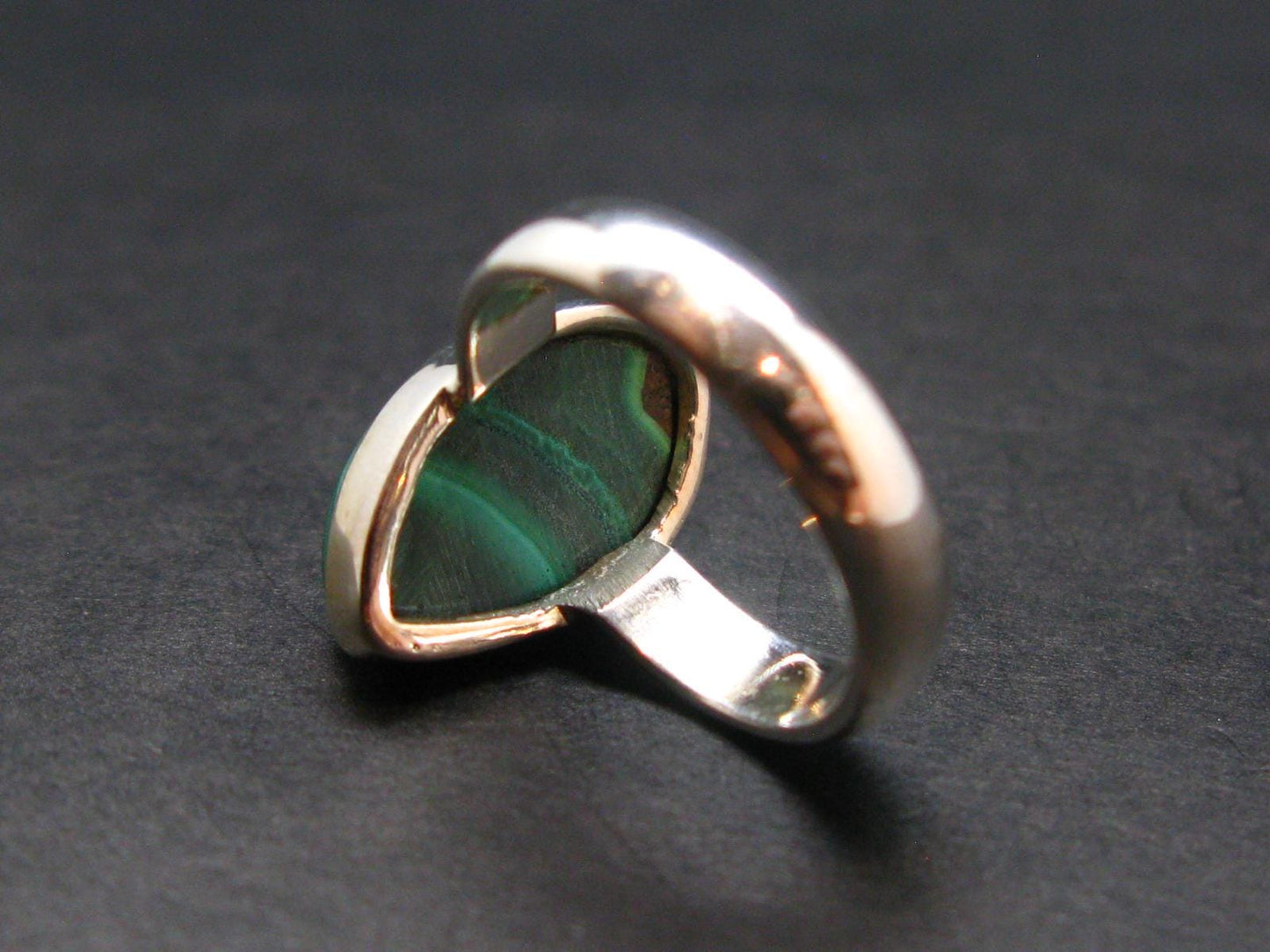 Malachite Silver Ring - 4.77 Grams - Size 5