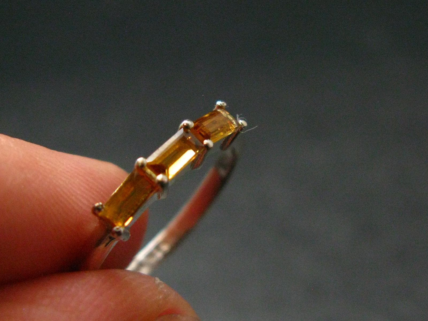 Citrine Sterling Silver Ring - Size 6 - 1.44 Grams