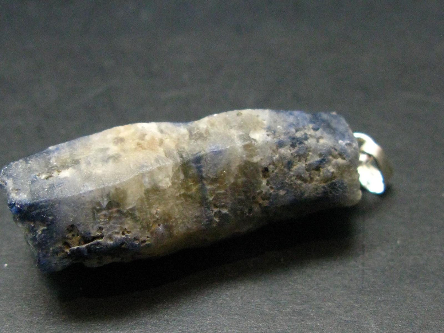 Gem Blue Sapphire Corundum Crystal Silver Pendant From Sri Lanka - 14.84 Grams