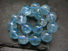 Blue Topaz Genuine Bracelet ~ 7 Inches ~ 12mm Round Beads