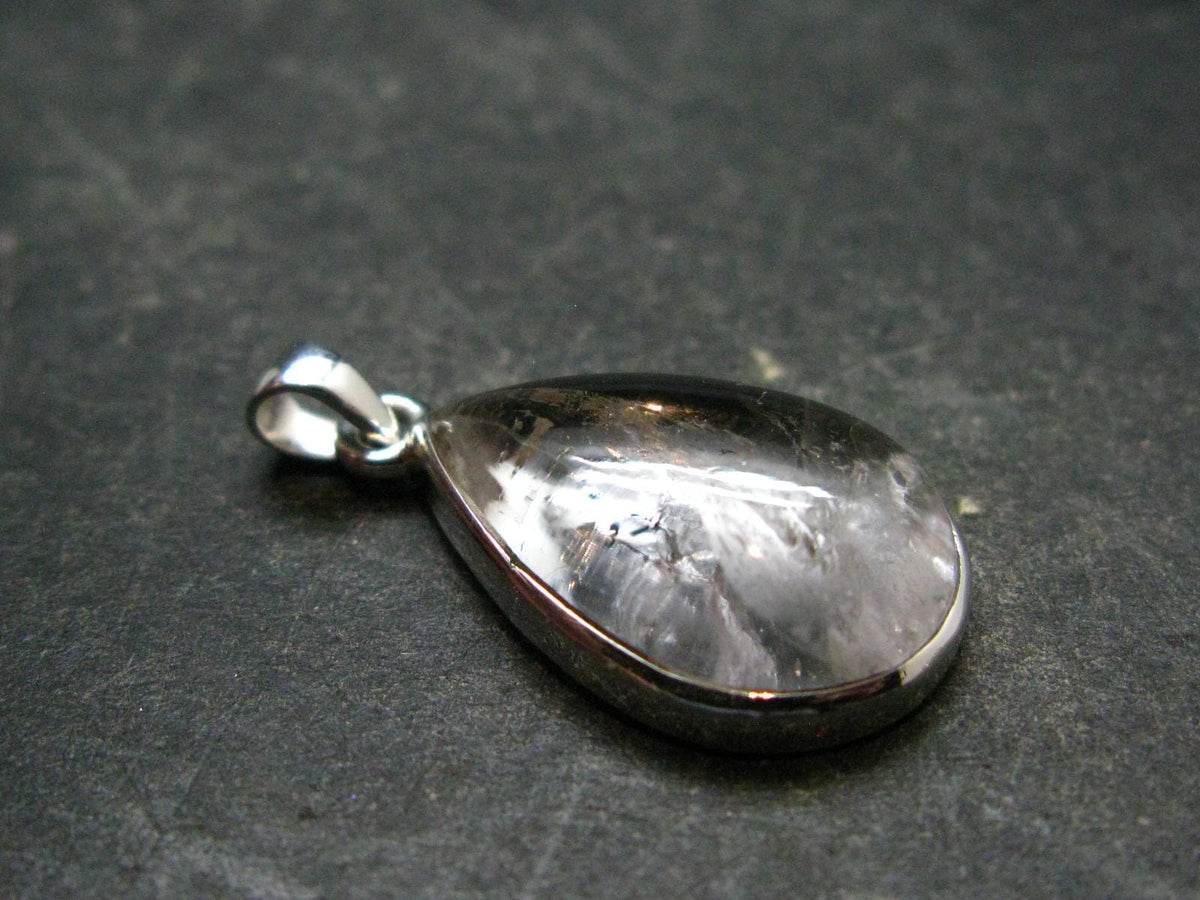Nice Danburite Crystal Silver Pendant from Mexico - 1.2" - 4.40 Grams
