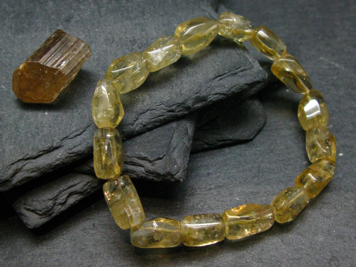Gem Golden Scapolite Genuine Bracelet ~ 7 Inches ~ 12mm Tumbled Beads