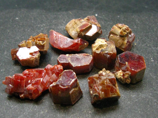 Lot of 10 Dark Red Vanadinite Cluster From Morocco - 47.14 Grams