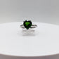 Green Helenite Heart Ring – Sterling Silver Romantic Gemstone Statement Ring