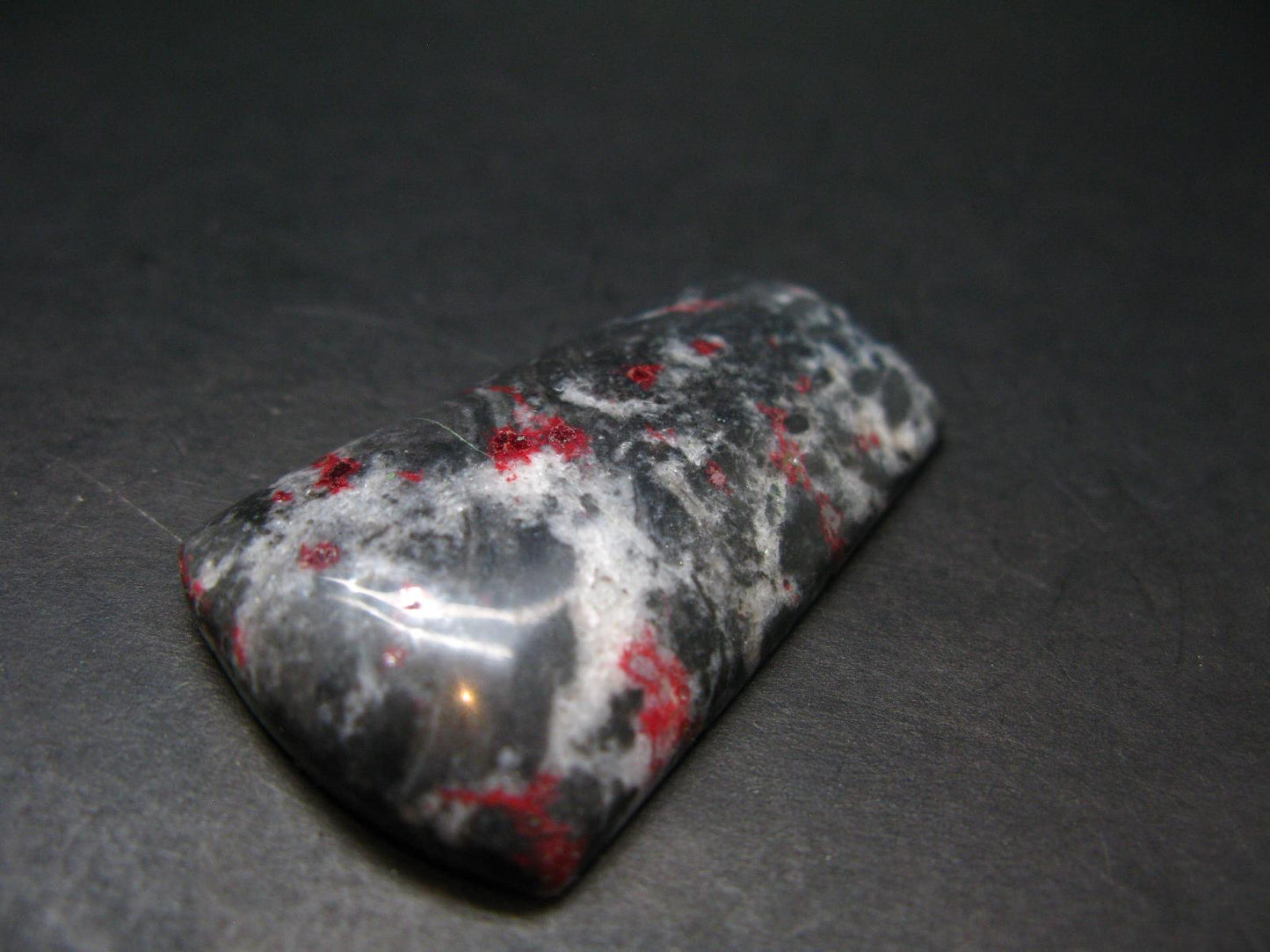 Cinnabar in Dolomite Cabochon from China - 19.10 Grams - 45 x 28 mm
