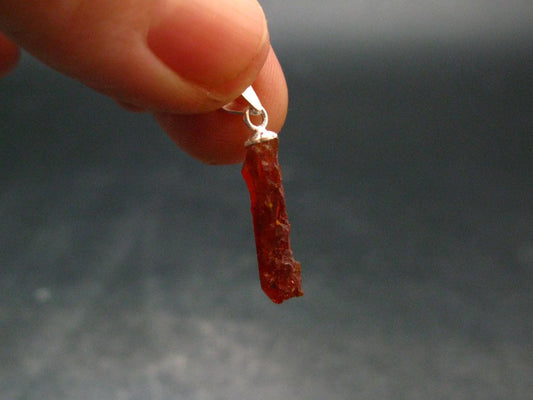 Zincite Zinkite Crystal 925 Silver Pendant From Poland - 1.0" - 1.36 Grams